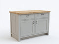 Aparador 120 x 45 x 90 cm - gris y madera natural - 2 puertas y 2 cajones para almacenamiento