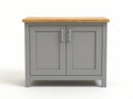 Aparador 100x40x85 cm - gris y madera natural - 2 puertas con almacenamiento cerrado para salón y comedor