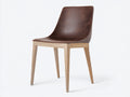 Silla de comedor tapizada 47x54x84 cm - Marrón envejecido y madera natural - Respaldo alto y diseño moderno