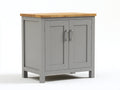 Aparador de madera 90x45x95 cm - gris-marrón claro - almacenamiento con 2 puertas de estilo moderno