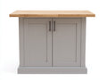 Aparador de madera 110x45x90 cm - Gris-Marrón claro - 2 puertas y diseño clásico