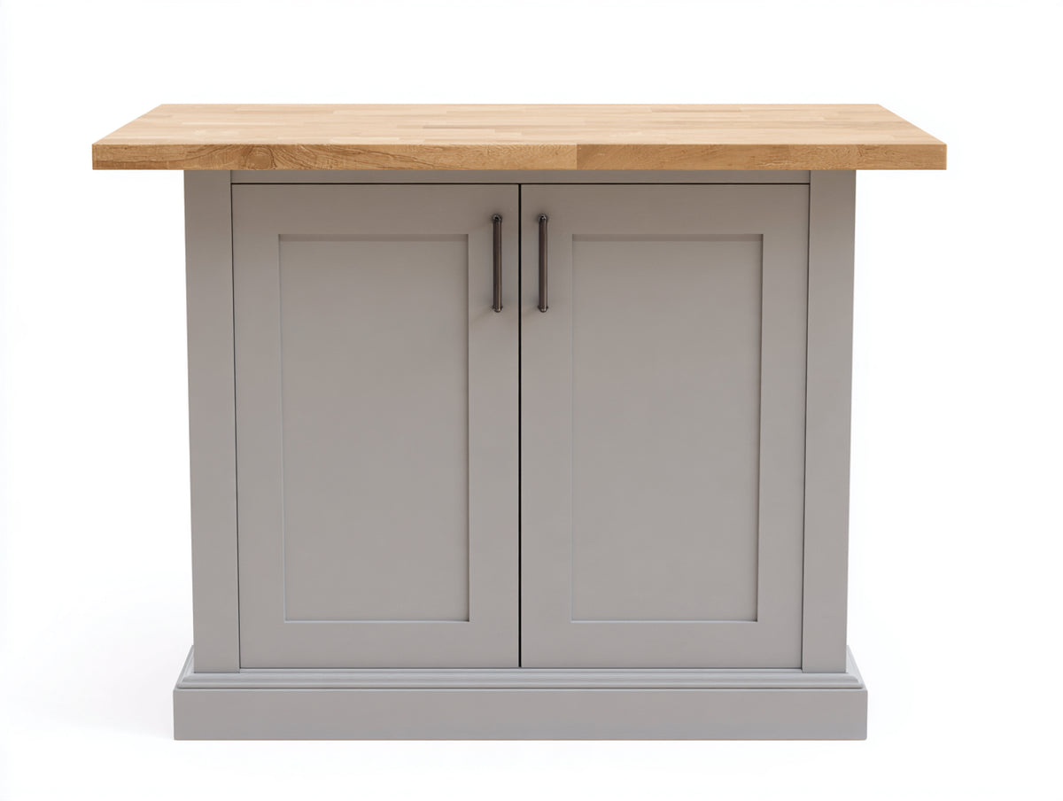 Aparador de madera 110x45x90 cm - Gris-Marrón claro - 2 puertas y diseño clásico