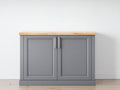 Aparador de madera 120x40x90 cm - Gris-Marrón claro - 2 puertas y diseño clásico