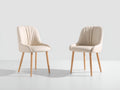 Sillas de comedor tapizadas 58x58x84 cm - Beige-Marrón claro - Juego de 2 con diseño moderno