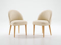 Sillas de comedor tapizadas 52x57x82 cm - Beige y madera natural - Juego de 2 con respaldo curvo