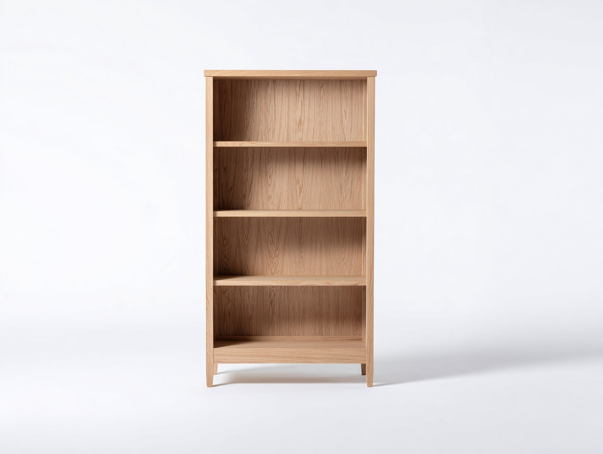 Estantería de madera 80 x 35 x 160 cm - color madera natural - diseño abierto con 4 niveles para almacenamiento