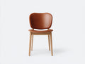 Silla de comedor tapizada 50x55x82 cm - marrón y madera natural - respaldo curvo y diseño moderno para comedor