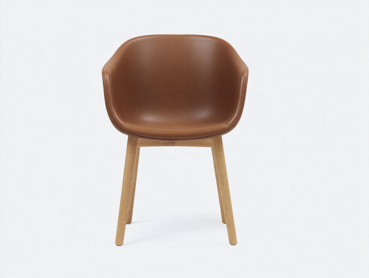 Silla de comedor tapizada 56x57x80 cm - marrón y madera natural - respaldo envolvente y diseño moderno para comedor