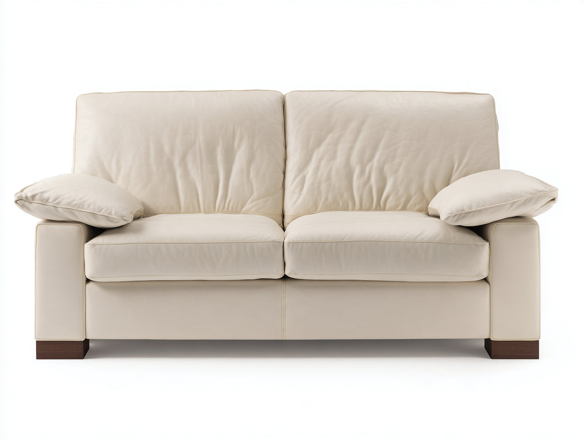 Sofá de 2 plazas tapizado 170x90x88 cm - Beige-Marrón oscuro - Diseño moderno para salón